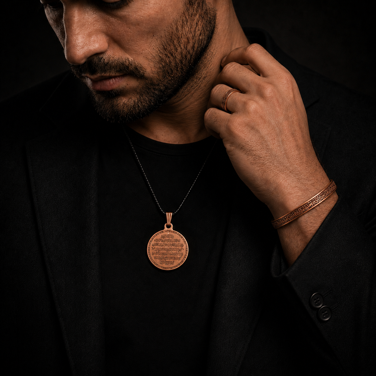 Saf Bakır Ayetel Kürsi Set
