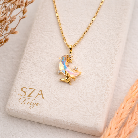 14 Ayar Altın Kaplama Moonlight Kolye