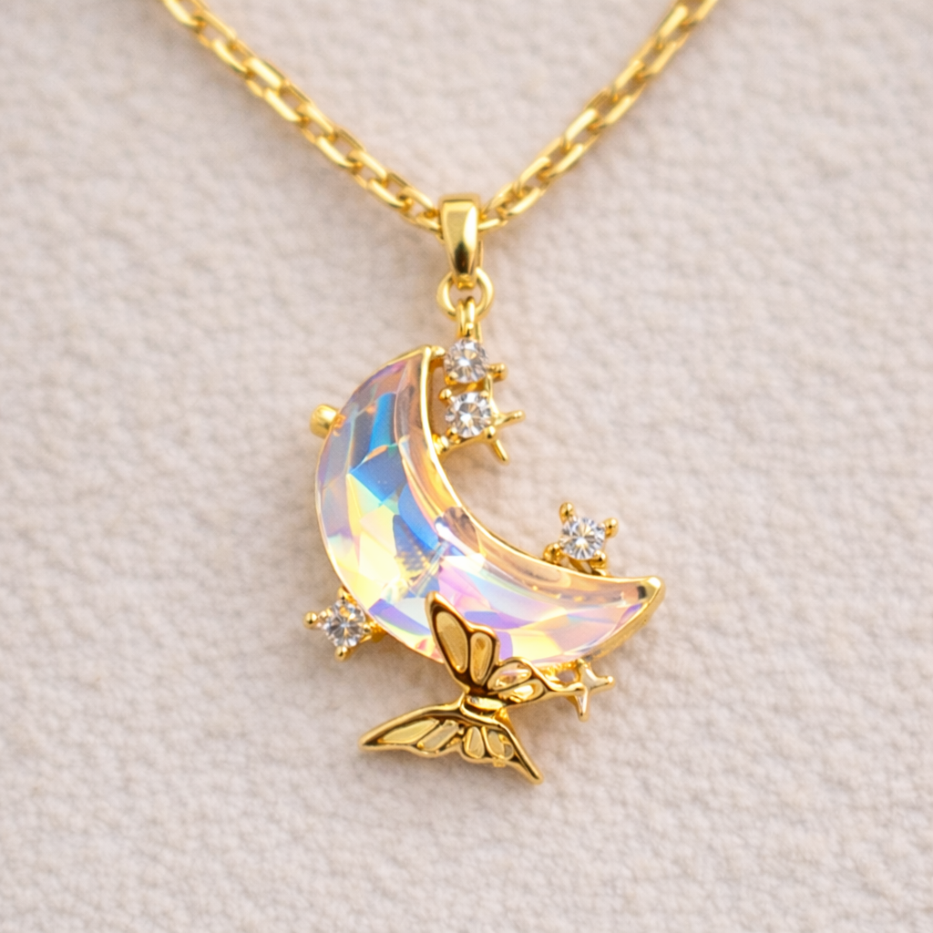 14 Ayar Altın Kaplama Moonlight Kolye