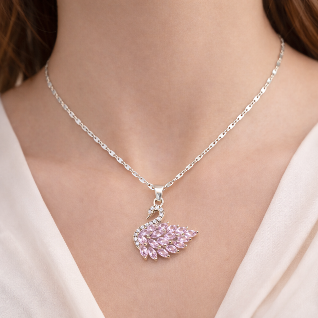 14 Ayar Altın Kaplama Kuğu Kolye