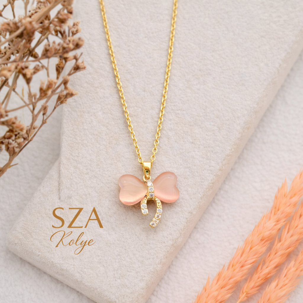 14 Ayar Altın Kaplama Fiyonk Kolye