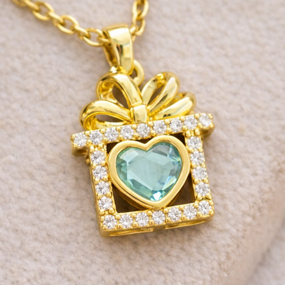 14 Ayar Altın Kaplama Hediye Kutusu Kolye