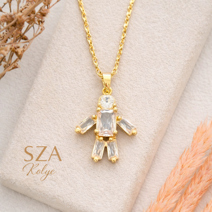 14 Ayar Altın Kaplama Robot Kolye