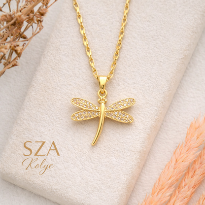 14 Ayar Altın Kaplama Yusufçuk Kolye