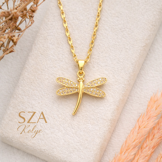 14 Ayar Altın Kaplama Yusufçuk Kolye