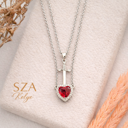 Devil Heart Çift Kolyesi