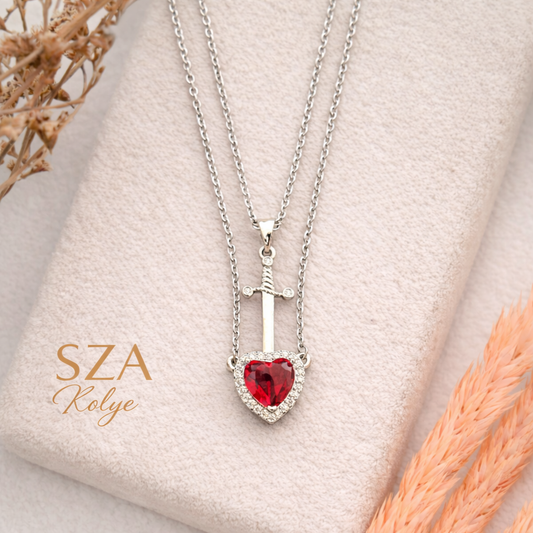 Devil Heart Çift Kolyesi