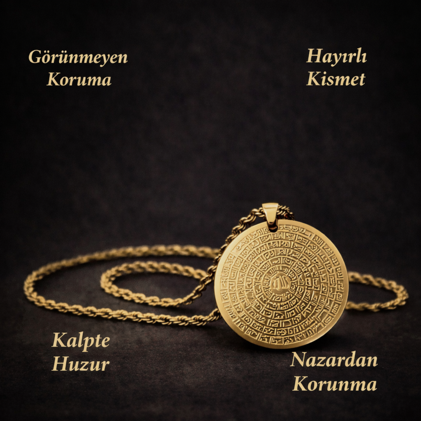 14 Ayar Altın Kaplama Esmaül Hüsna Kolye