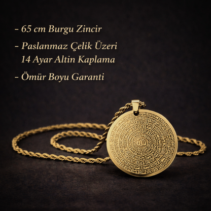 14 Ayar Altın Kaplama Esmaül Hüsna Kolye