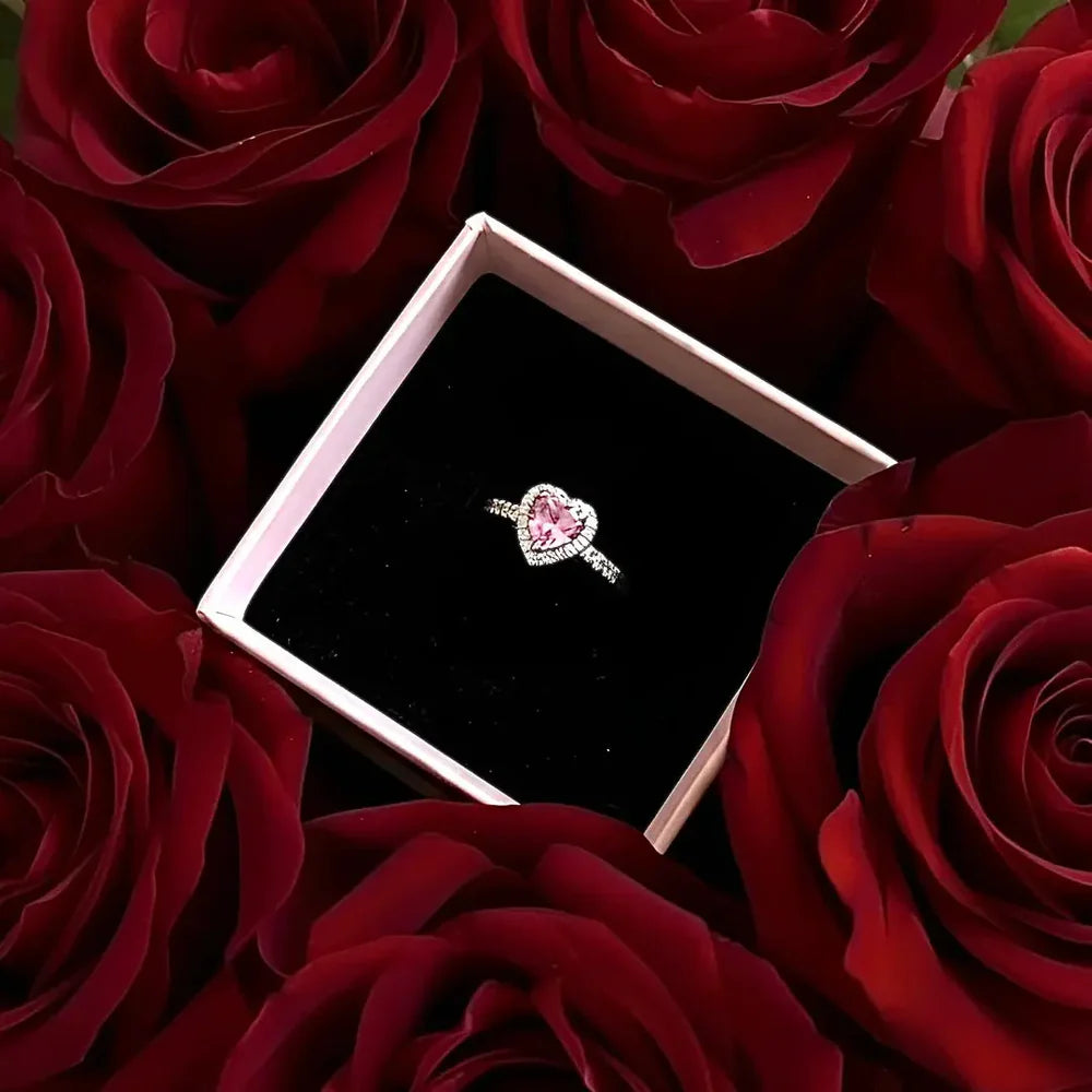 14 Ayar Altın Kaplama Pandora Yüzük(Pembe Taş)